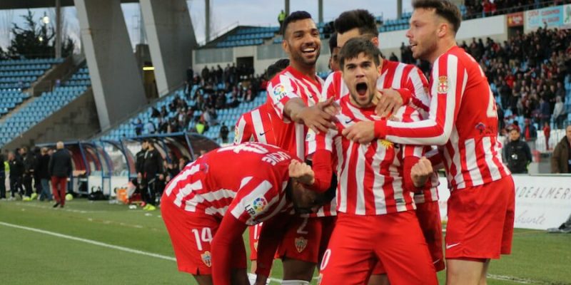 Pozo celebra su gol ante el Albacete